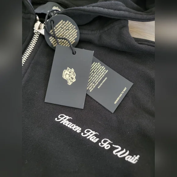 Darc Sport Time Darco Double Zip Hoodie Heaven Has To Wait sz Large - Picture 7 of 11